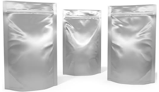 5x8.5x3 Silver Metallized Stand up Pouches, 1000